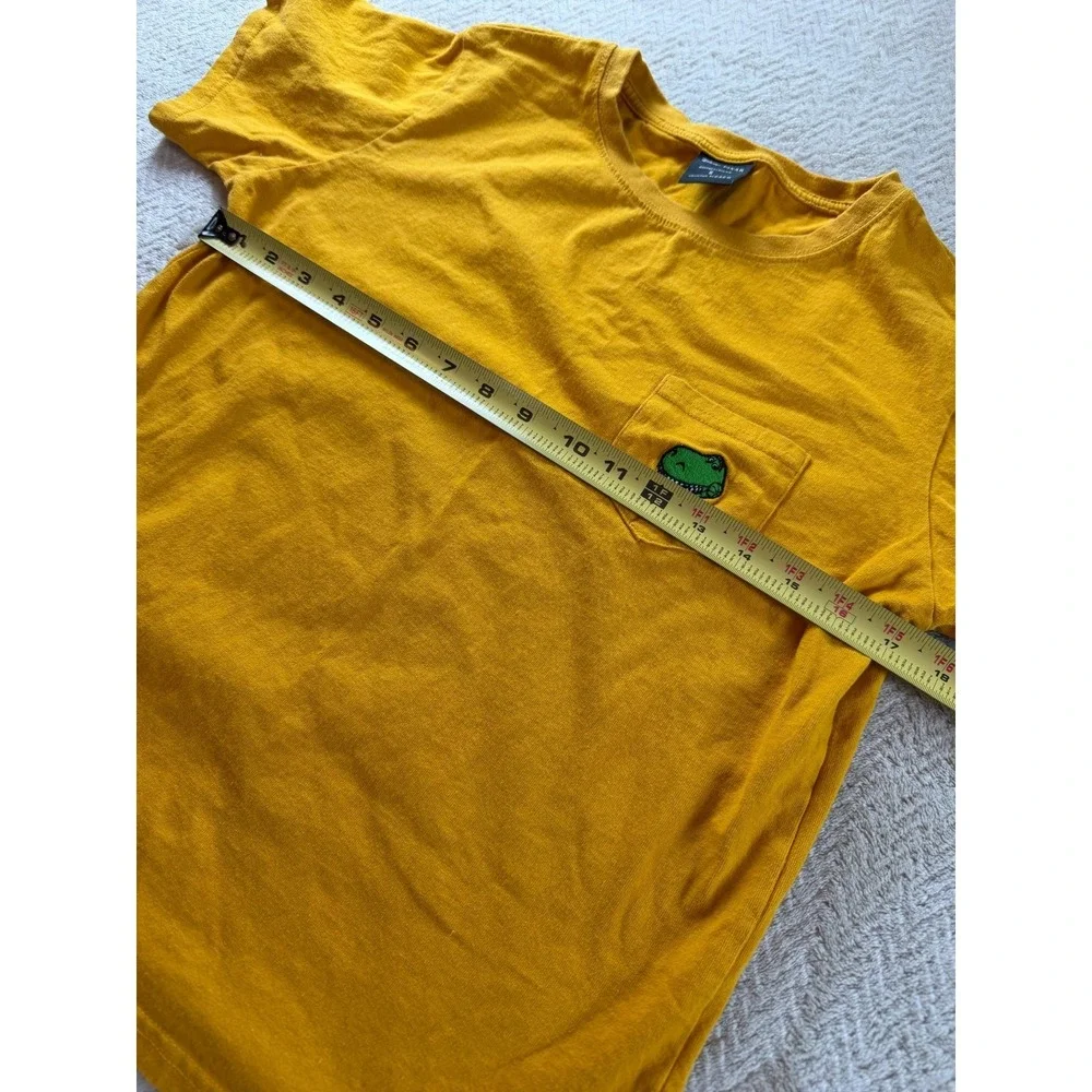 Disney Pixar CacoToy Story T-Shirt Kids S Mustard Yellow Cotton Chest Pocket Tee
